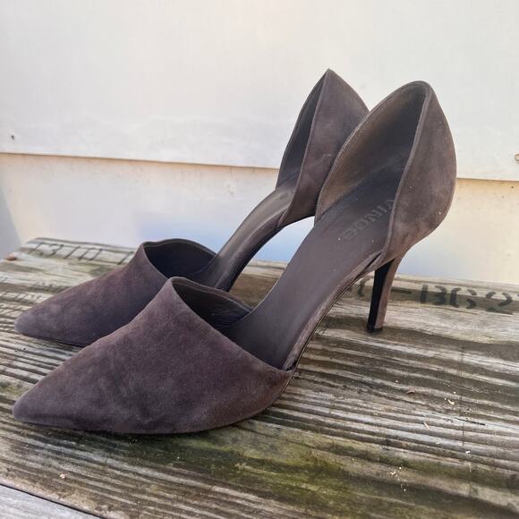 Vince Claire D'Orsay brown suede point toe pumps made in italy size 10 - Picture 2 of 7